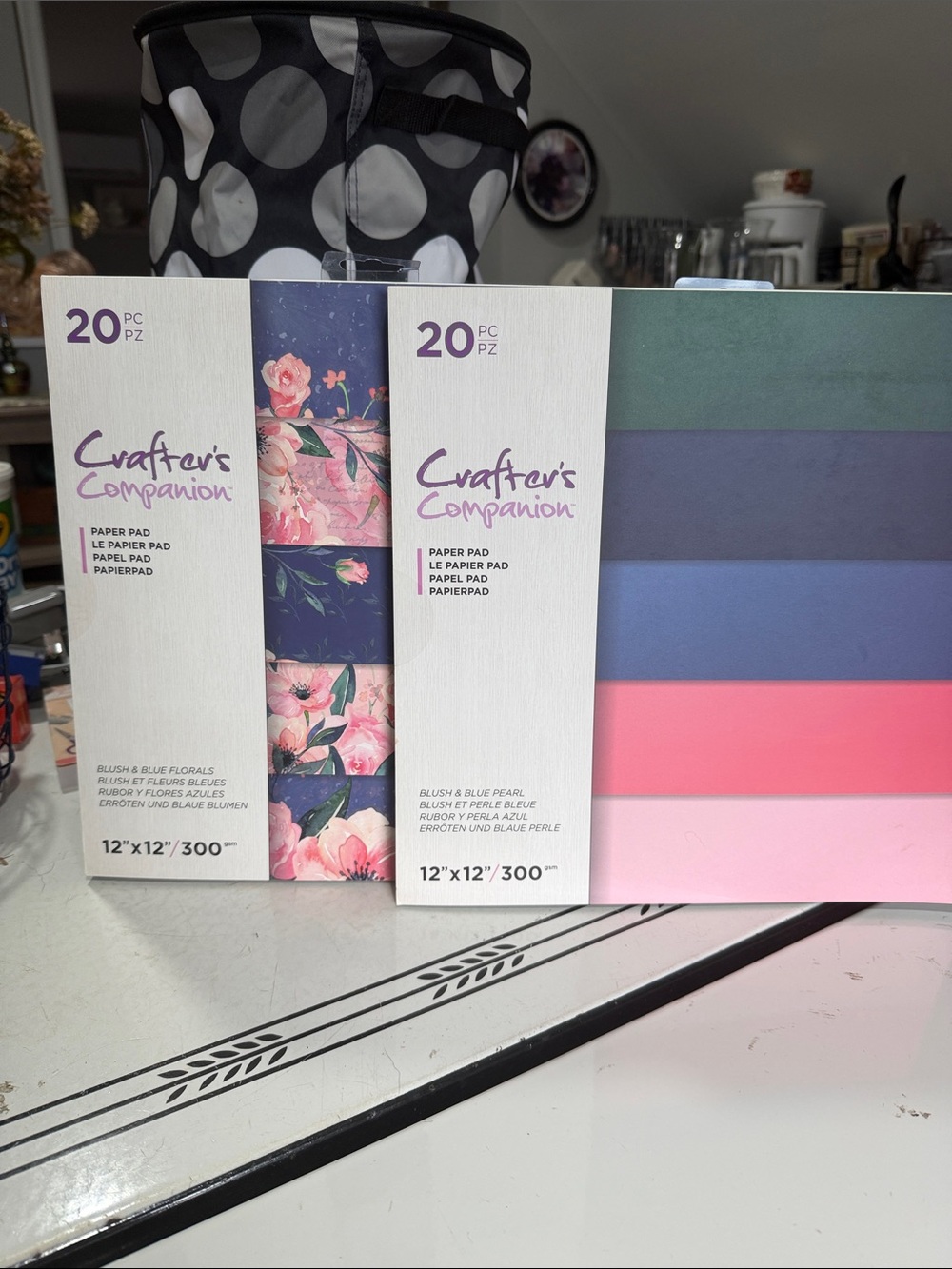 Crafters Companion Blush & Blue Florals and Blush & Pearl Paper Pads